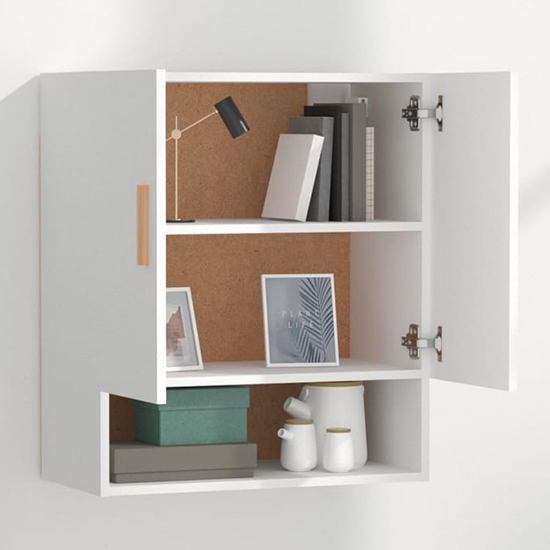 Aizza Wooden Wall Storage Cabinet With 2 Doors In White