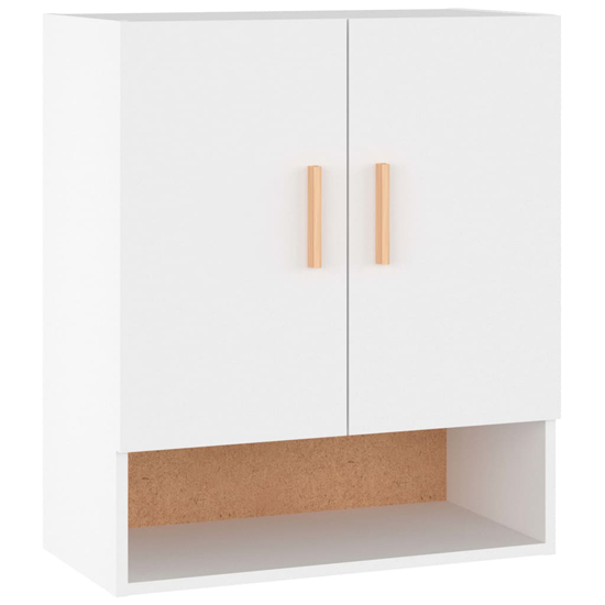 Aizza Wooden Wall Storage Cabinet With 2 Doors In White