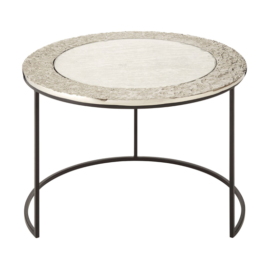 Akela Large Round Glass Top Set Of 2 Side Tables In Brass_2