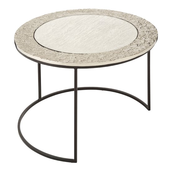 Akela Large Round Glass Top Set Of 2 Side Tables In Brass_3