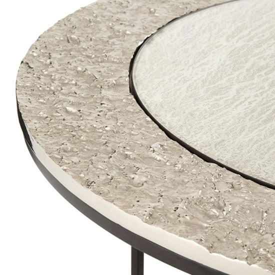 Akela Large Round Glass Top Set Of 2 Side Tables In Brass