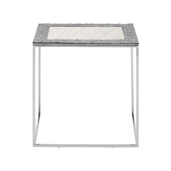 Akela Rectangular Glass Top Set Of 3 Side Tables In Silver