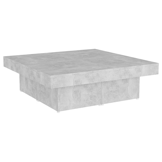 Akili Square Wooden Coffee Table In Concrete Effect