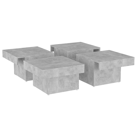 Akili Square Wooden Coffee Table In Concrete Effect