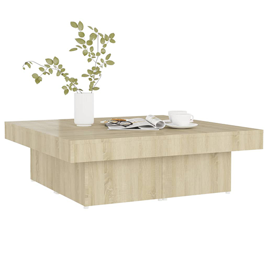 Akili Square Wooden Coffee Table In Sonoma Oak