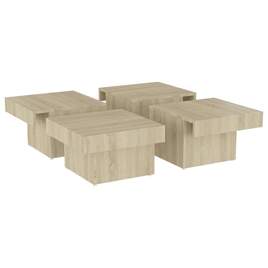 Akili Square Wooden Coffee Table In Sonoma Oak