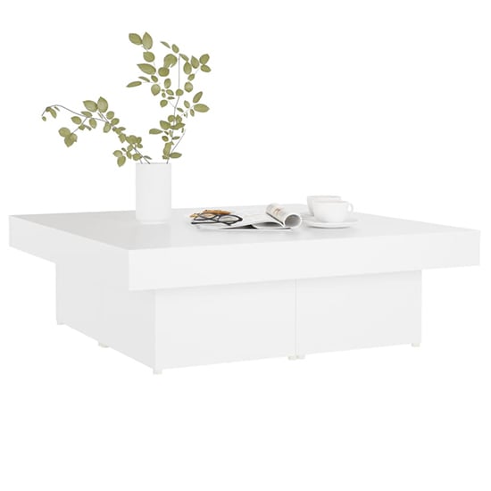 Akili Square Wooden Coffee Table In White