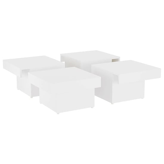 Akili Square Wooden Coffee Table In White