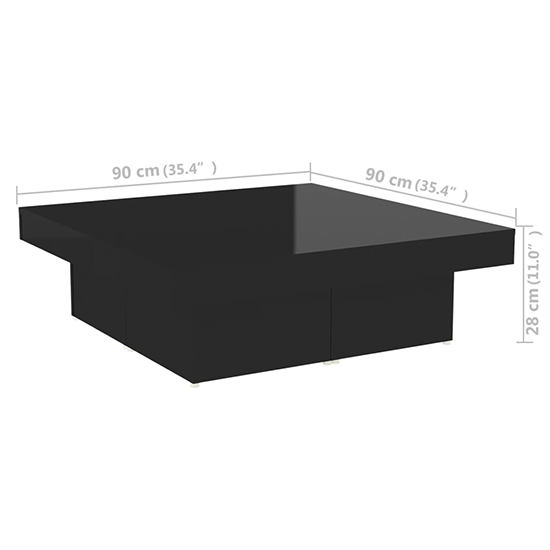Akili Square High Gloss Coffee Table In Black_5
