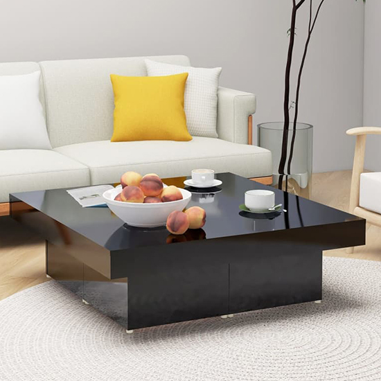Akili Square High Gloss Coffee Table In Black