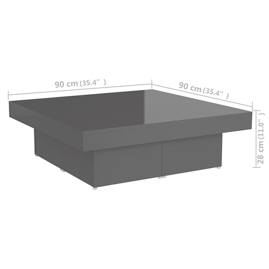 Akili Square High Gloss Coffee Table In Grey_5