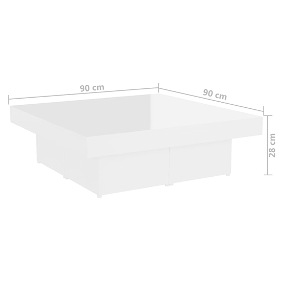 Akili Square High Gloss Coffee Table In White_5