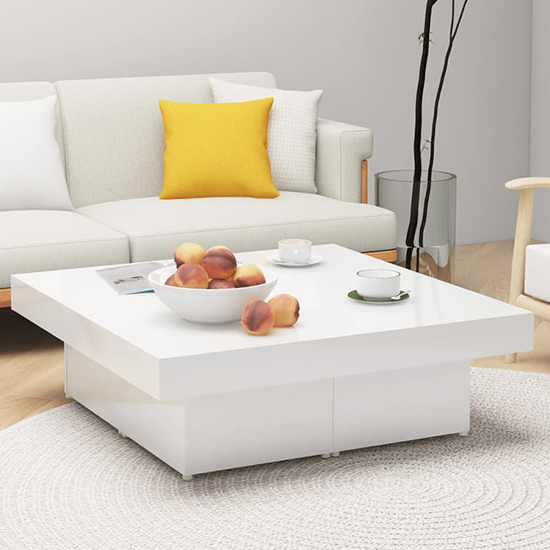 Akili Square High Gloss Coffee Table In White_1