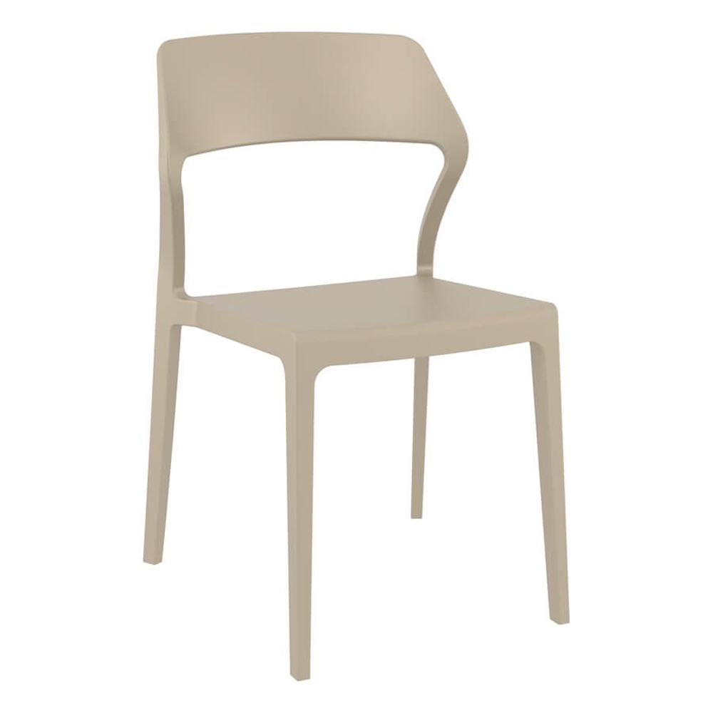 Akimori Polypropylene Side Chair in Taupe