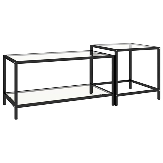 Akio Clear Glass Coffee Tables With Undershelf