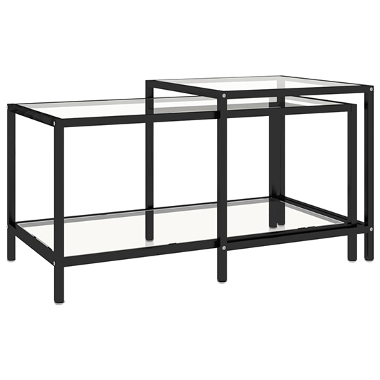 Akio Clear Glass Coffee Tables With Undershelf
