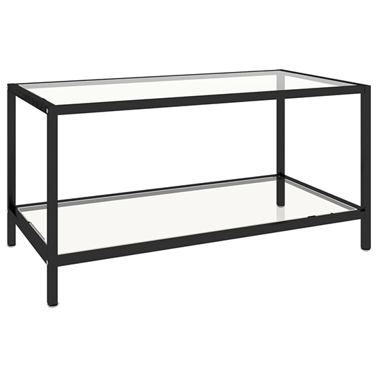 Akio Clear Glass Coffee Tables With Undershelf