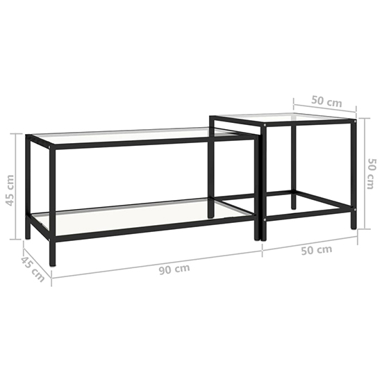 Akio Clear Glass Coffee Tables With Undershelf