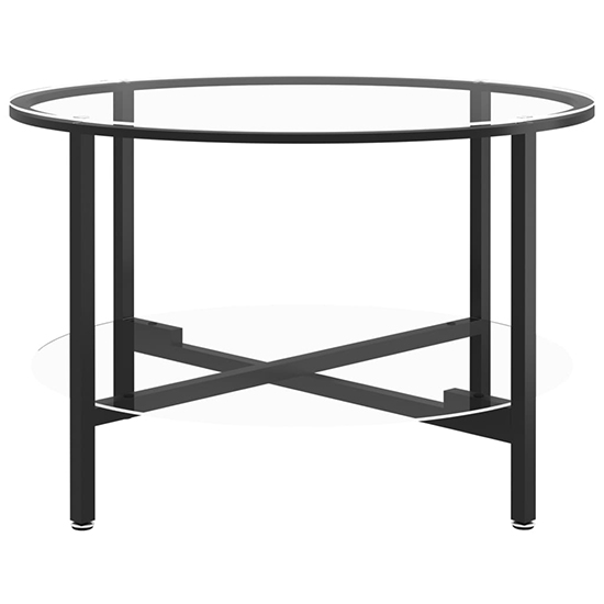 Akio Round Clear Glass Coffee Table With Undershelf