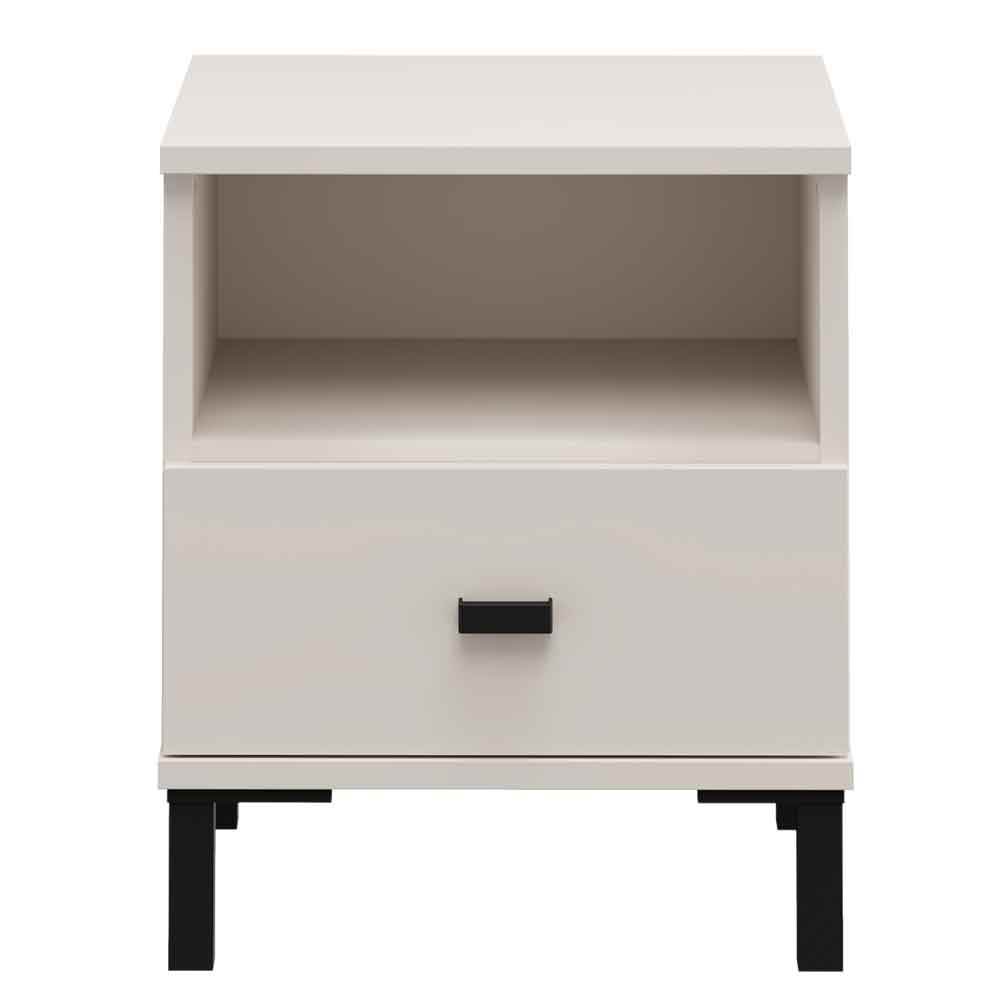 Akira Wooden Bedside Cabinet with 1 Drawer in White