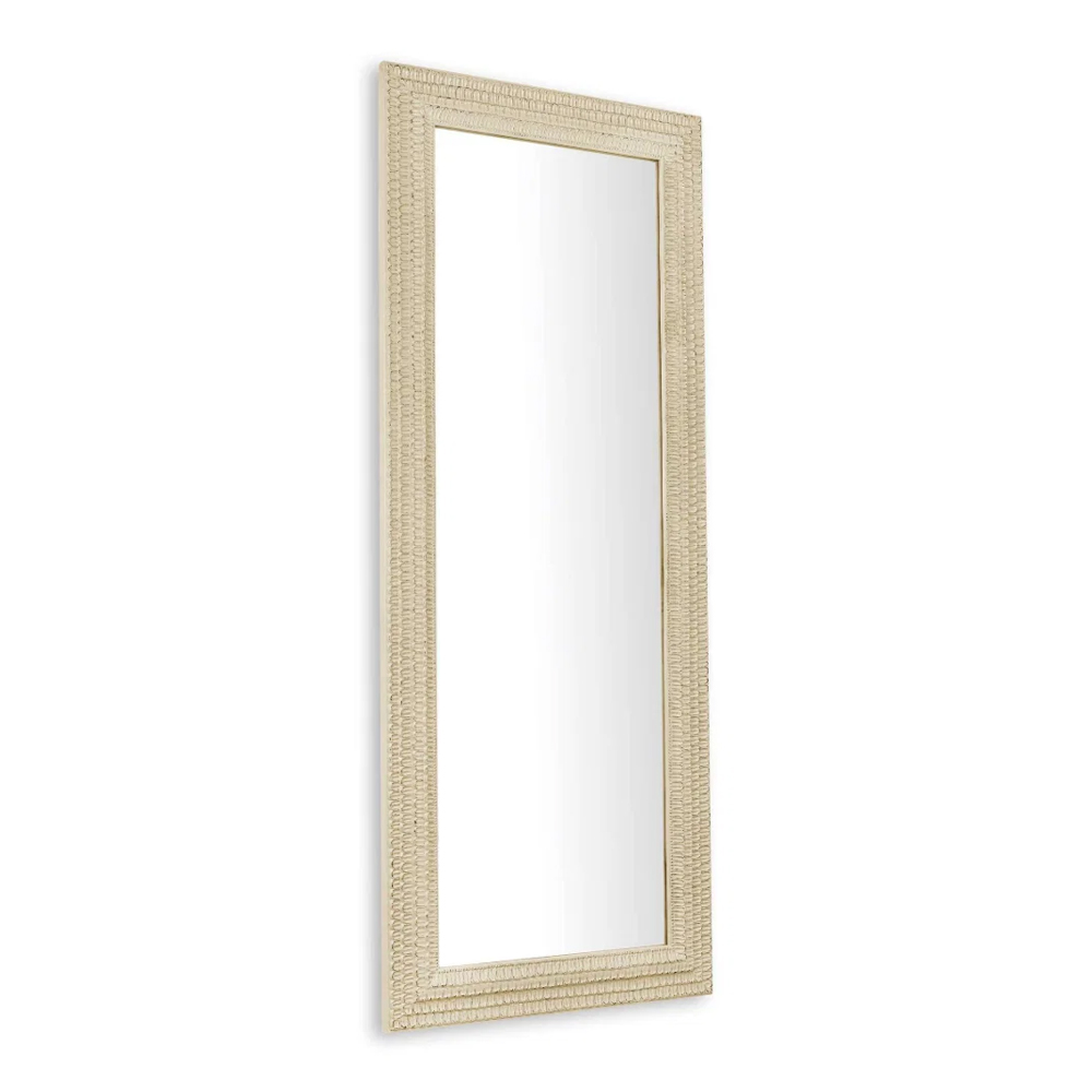 Akisato Glass Lean Mirror with White Frame