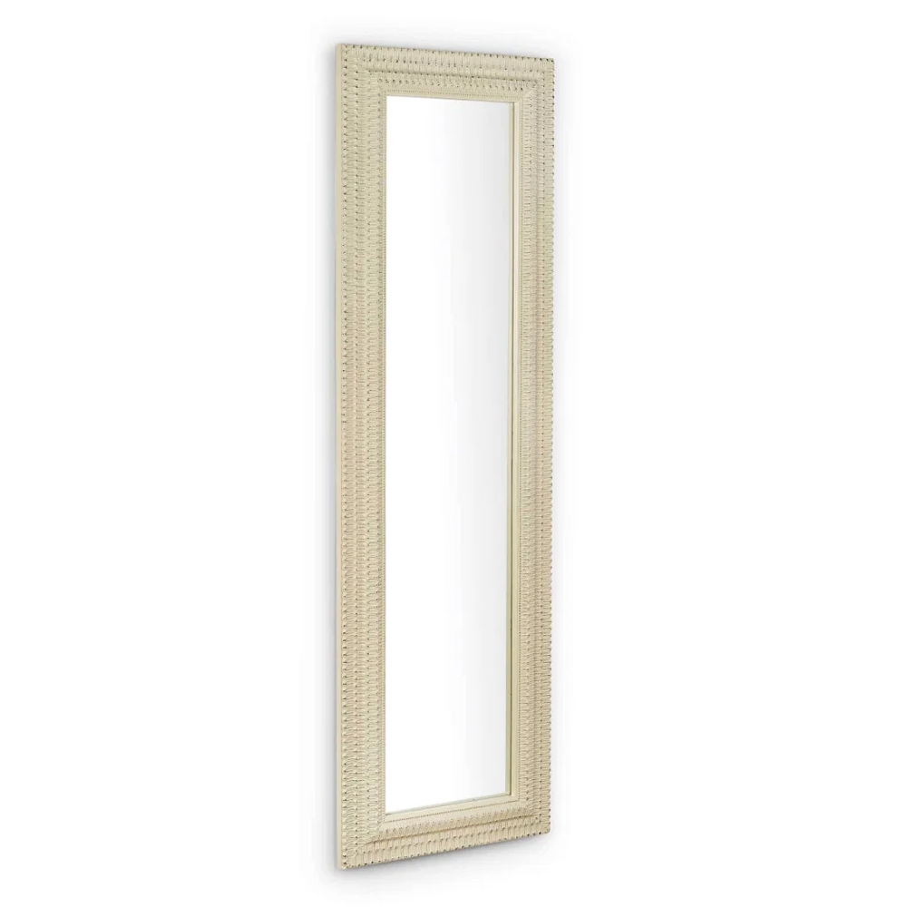 Akisato Glass Wall Mirror with White Frame