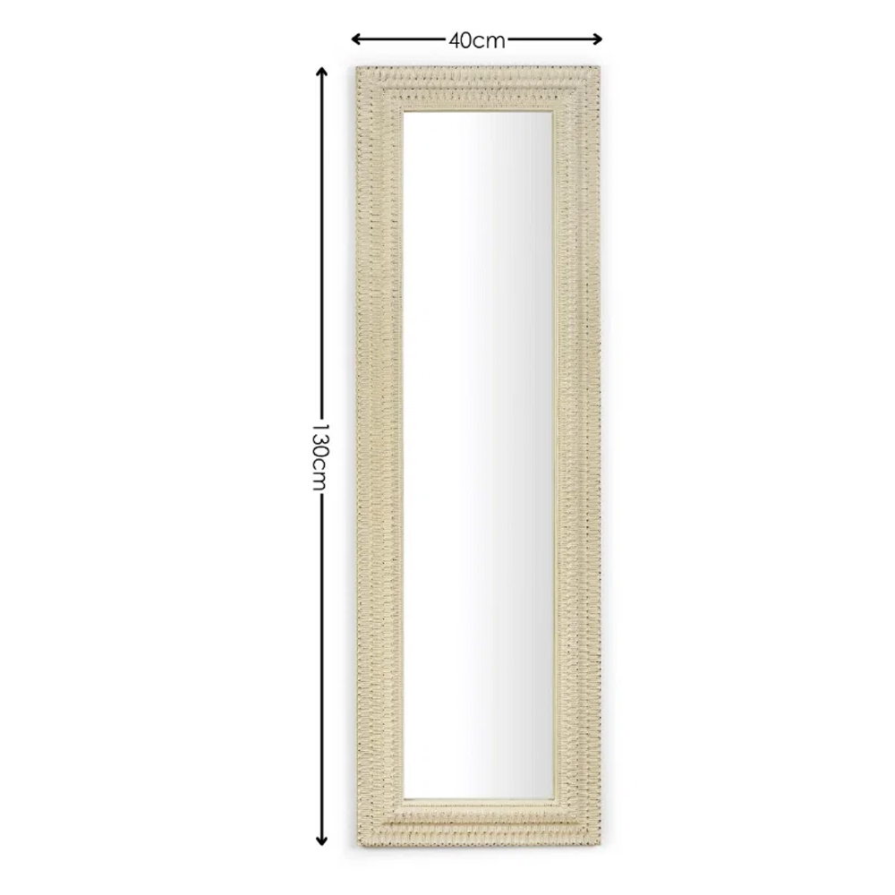Akisato Glass Wall Mirror with White Frame