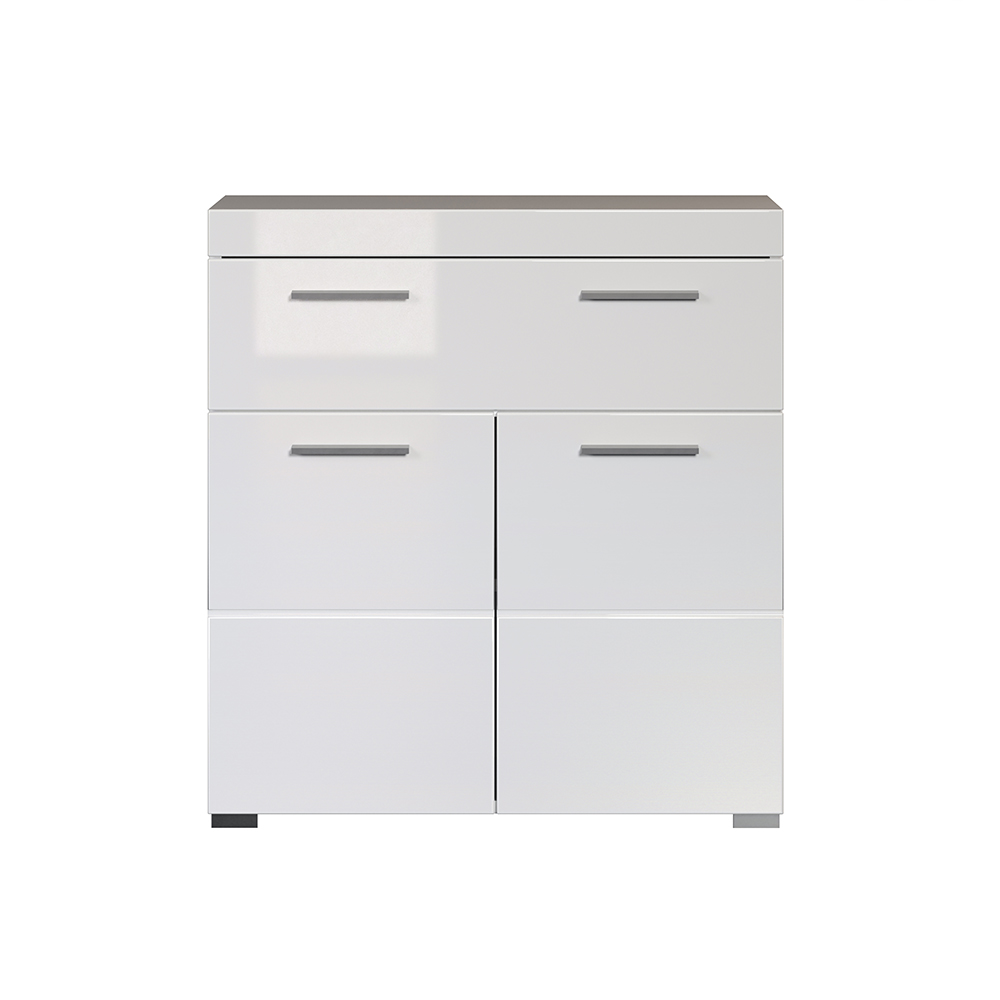 Akito High Gloss Storage Cabinet With 2 Doors In White
