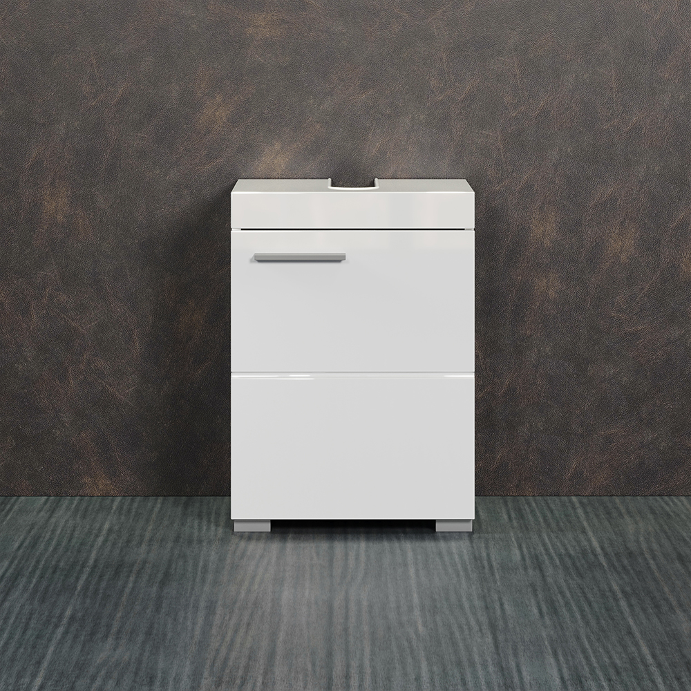 Akito High Gloss Vanity Unit with 1 Door in White