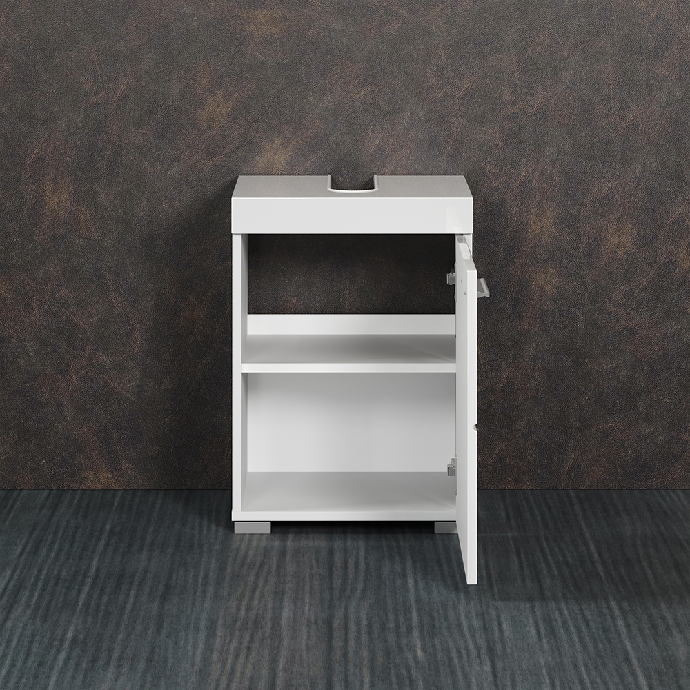Akito High Gloss Vanity Unit with 1 Door in White