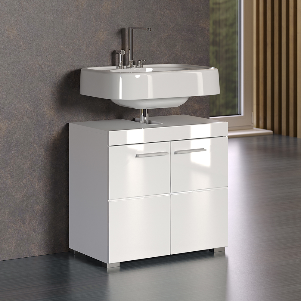 Amanda High Gloss Vanity Unit with 2 Doors in White