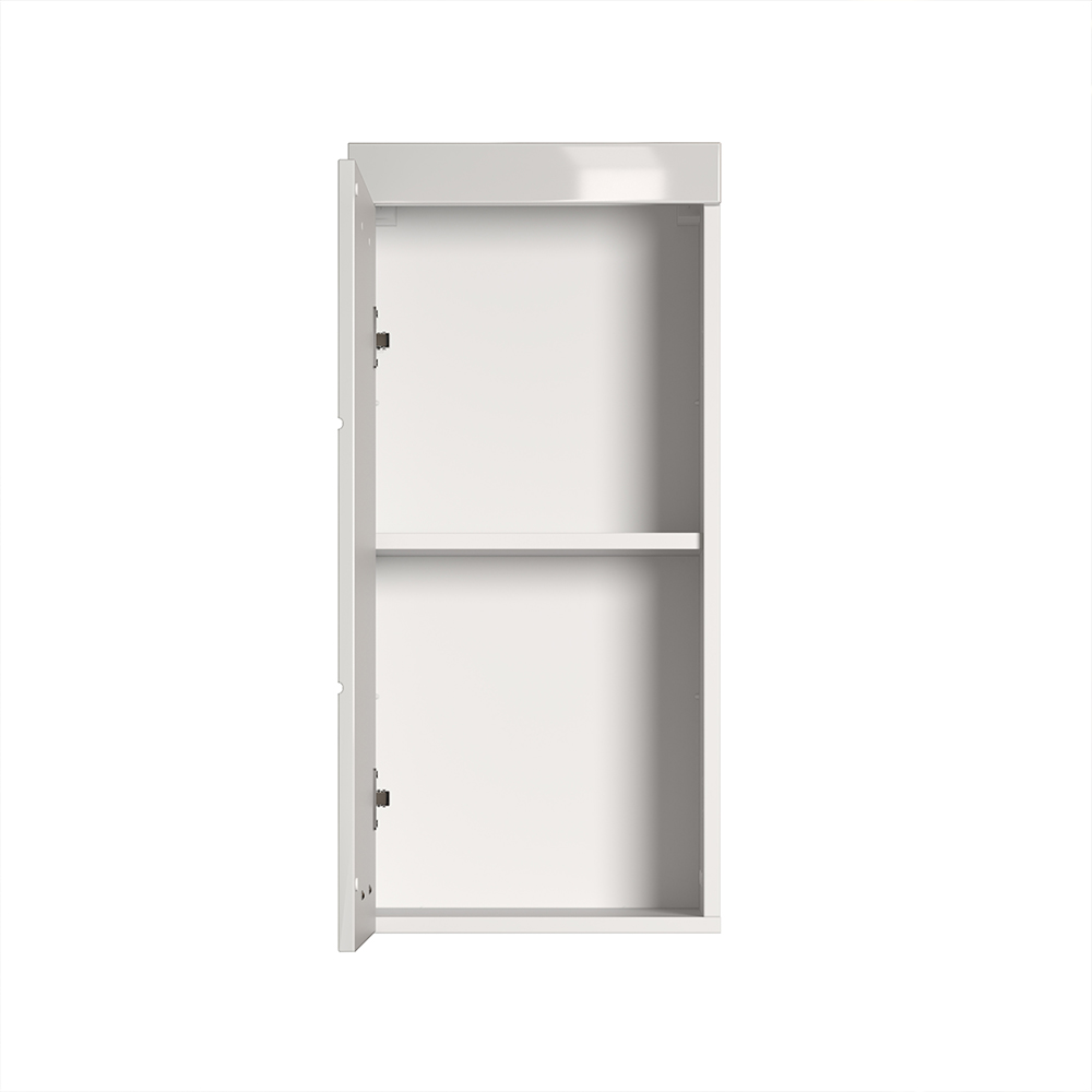 Amanda High Gloss Wall Mounted Storage Cabinet with 1 Door In White