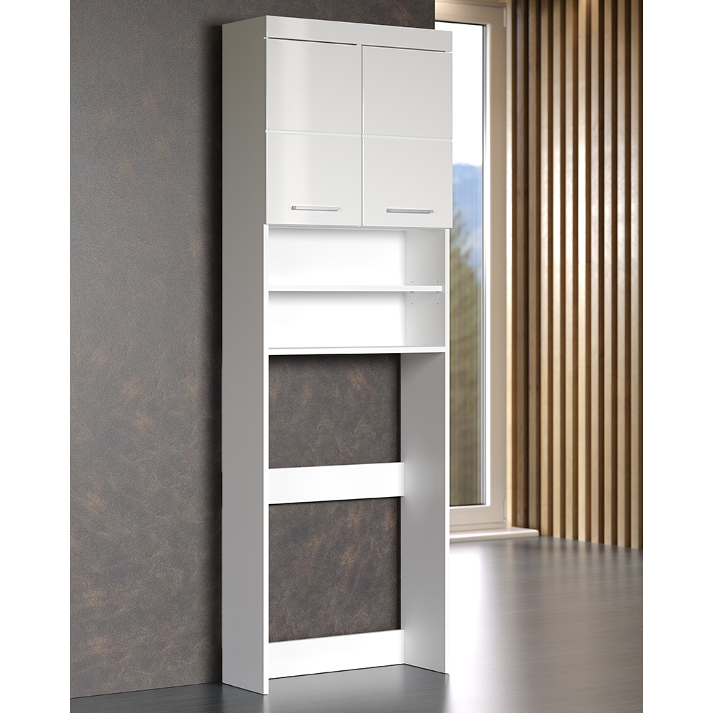Amanda High Gloss Washing Machine Cabinet In White