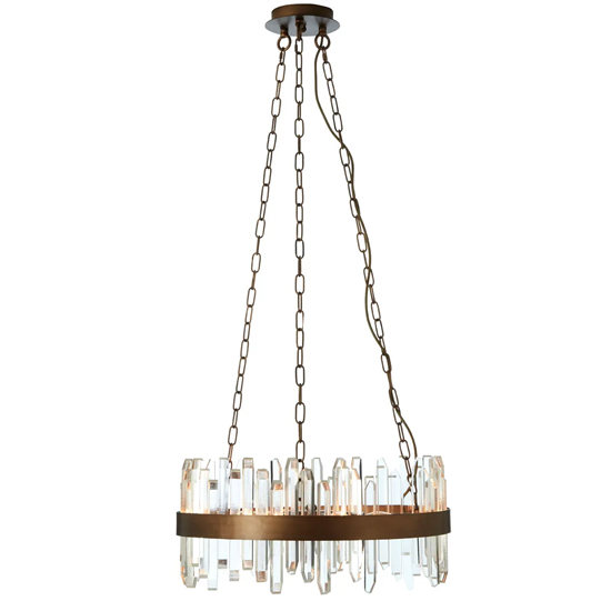 Akona Acrylic Chandelier Ceiling Light With Copper Band_2