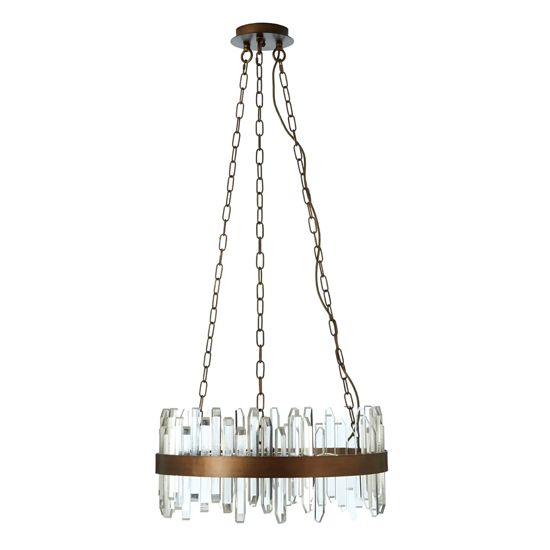 Akona Acrylic Chandelier Ceiling Light With Copper Band_3