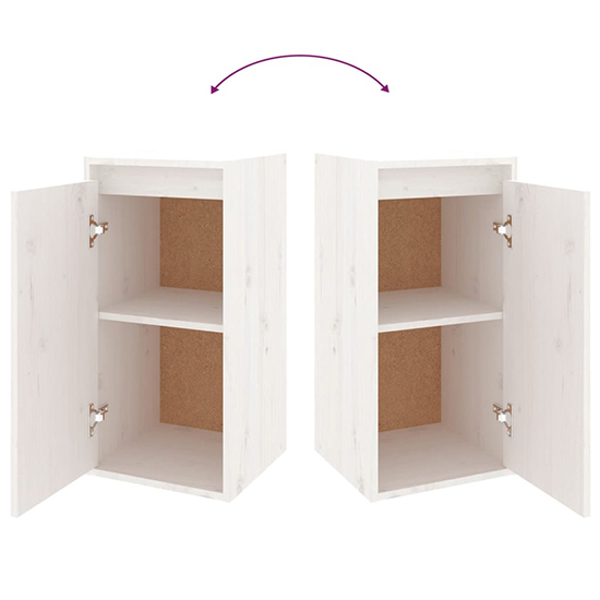 Akos Wall Hung Solid Pinewood Entertainment Unit In White