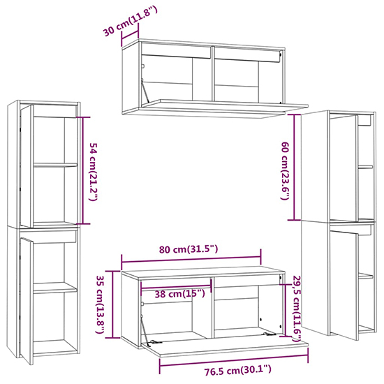 Akos Wall Hung Solid Pinewood Entertainment Unit In White