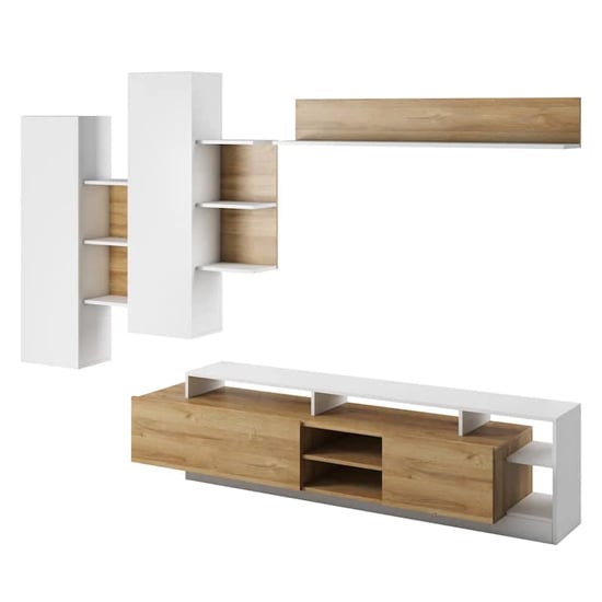 Read more about Akron wooden entertainment unit in grandson oak with led