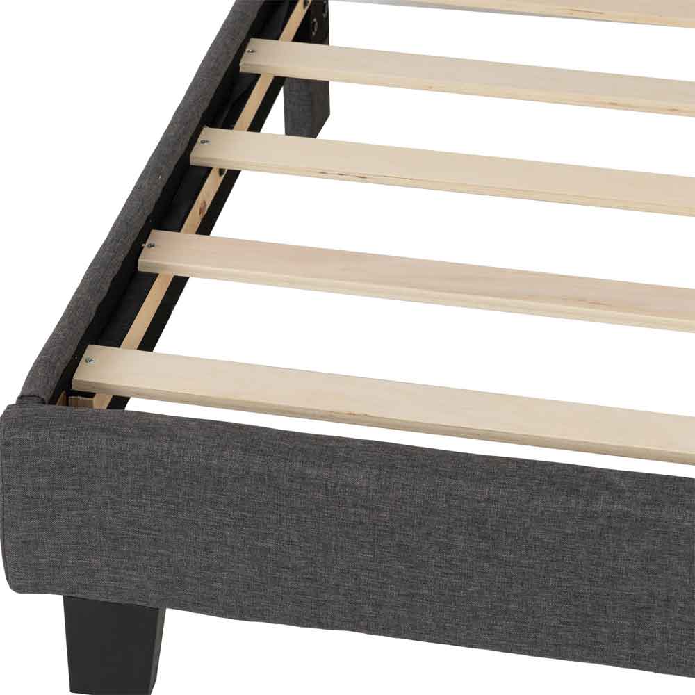 Akron Fabric Double Bed in Grey