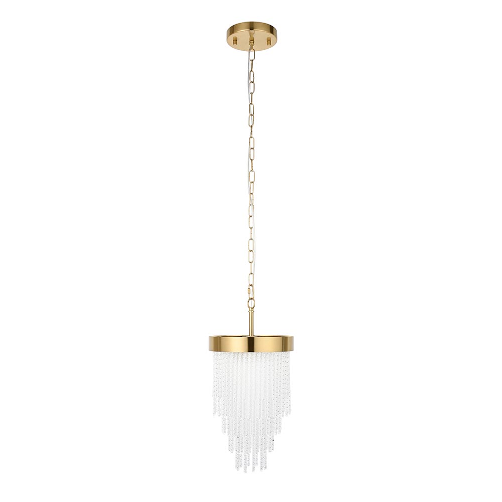 Akron Glass Pendent Ceiling Light In Brushed Aged Brass