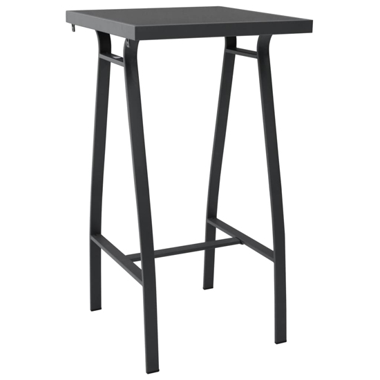 Akron Tempered Glass 5 Piece Garden Bar Set In Black