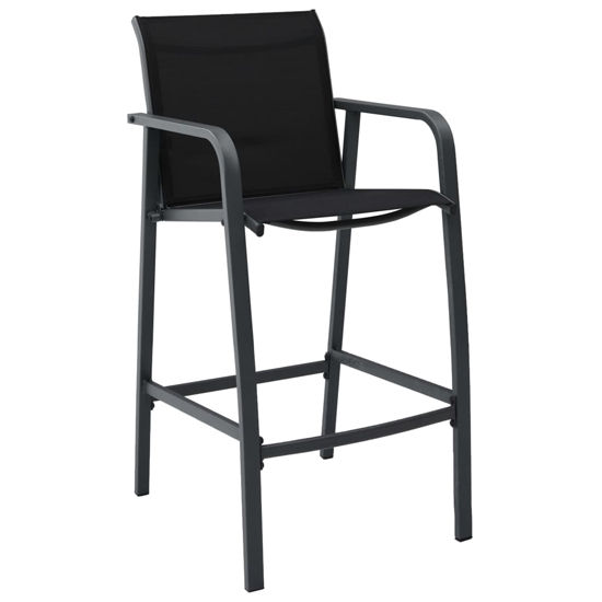 Akron Tempered Glass 5 Piece Garden Bar Set In Black