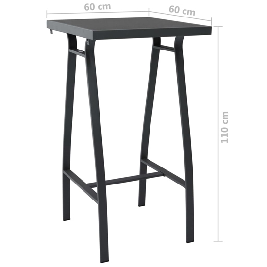 Akron Tempered Glass 5 Piece Garden Bar Set In Black