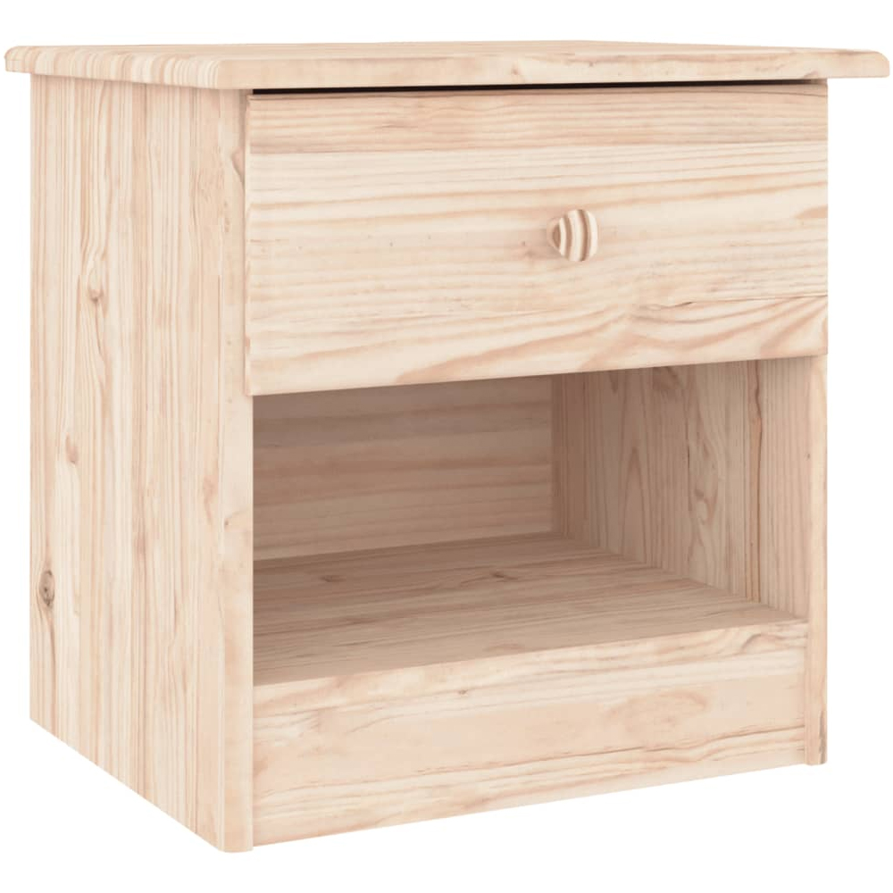 Akron Wooden Bedside Cabinet With 1 Drawer In Natural
