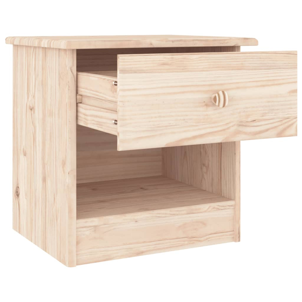 Akron Wooden Bedside Cabinet With 1 Drawer In Natural