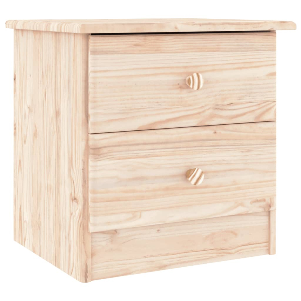 Akron Wooden Bedside Cabinet With 2 Drawer In Natural