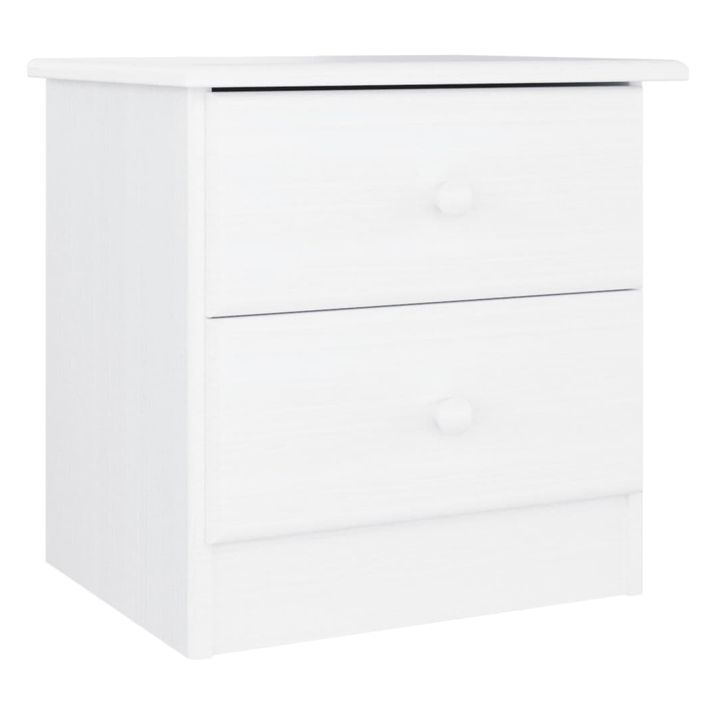 Akron Wooden Bedside Cabinet With 2 Drawer In White