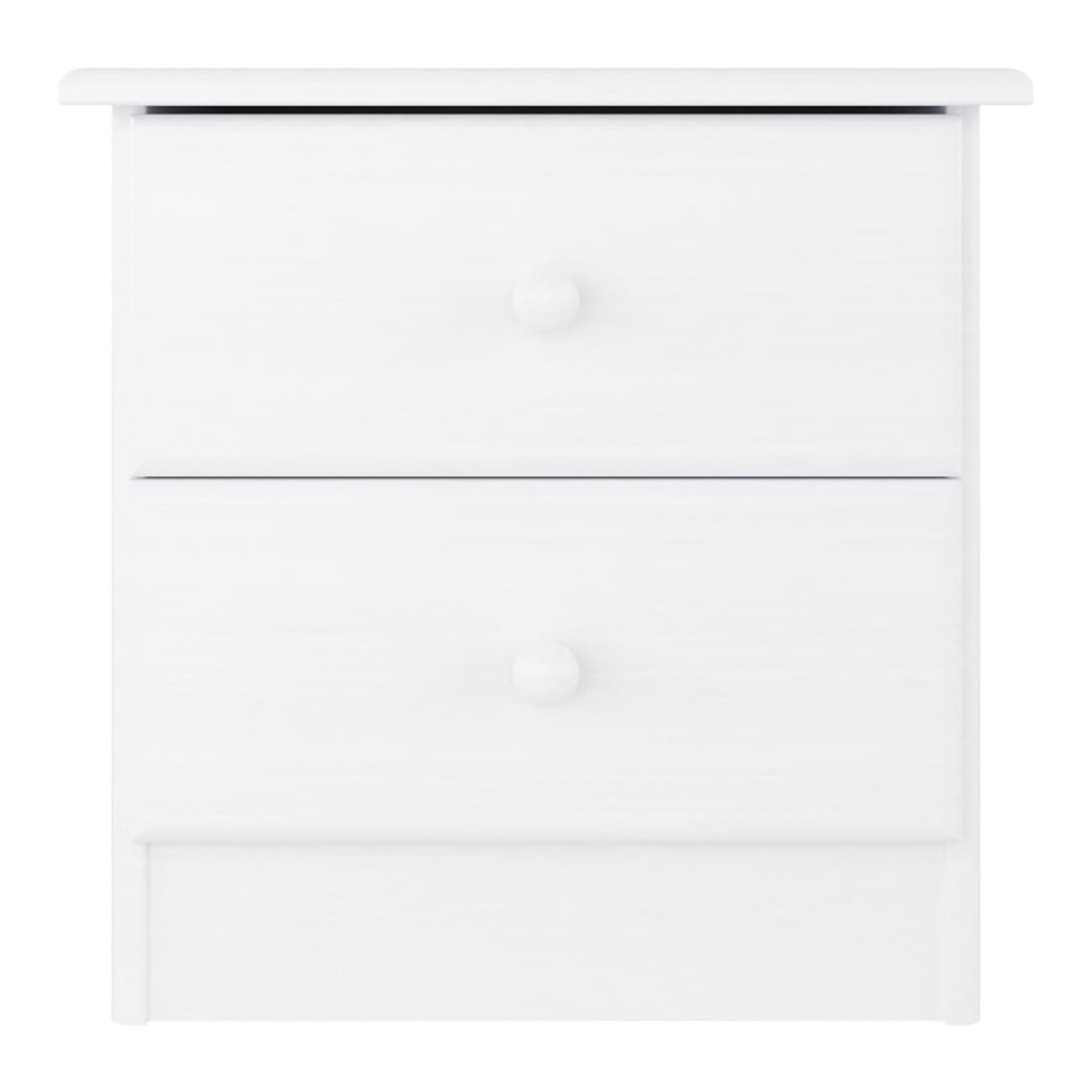Akron Wooden Bedside Cabinet With 2 Drawer In White