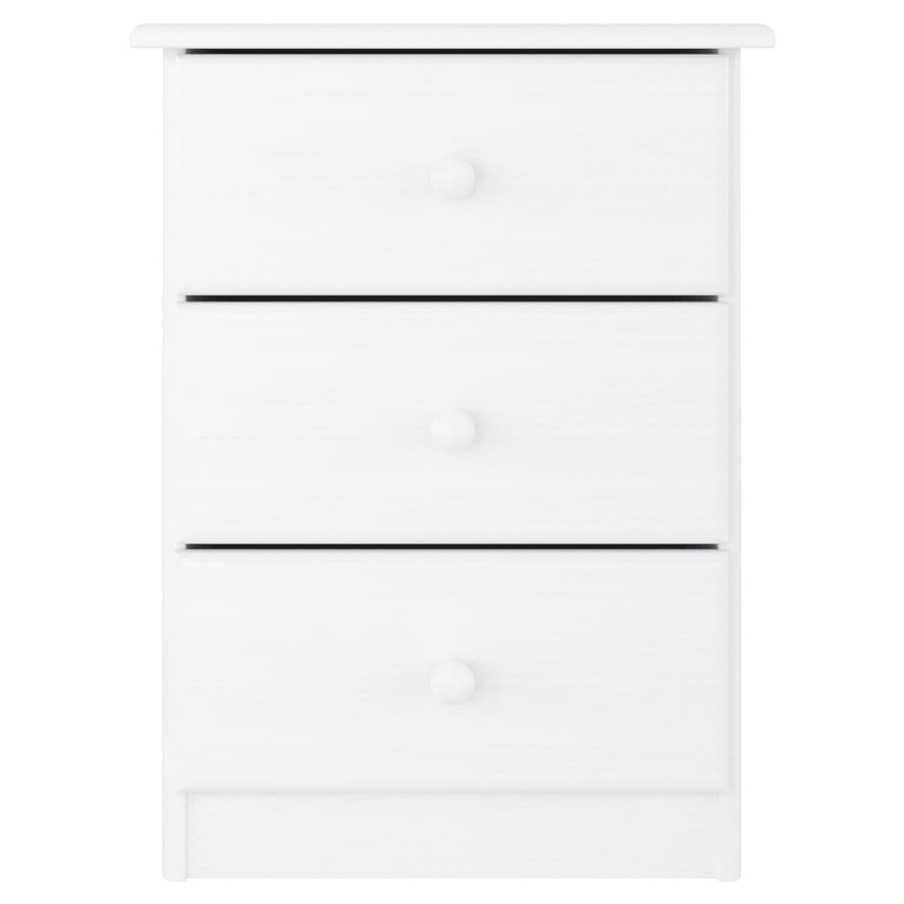 Akron Wooden Bedside Cabinet With 3 Drawer In White