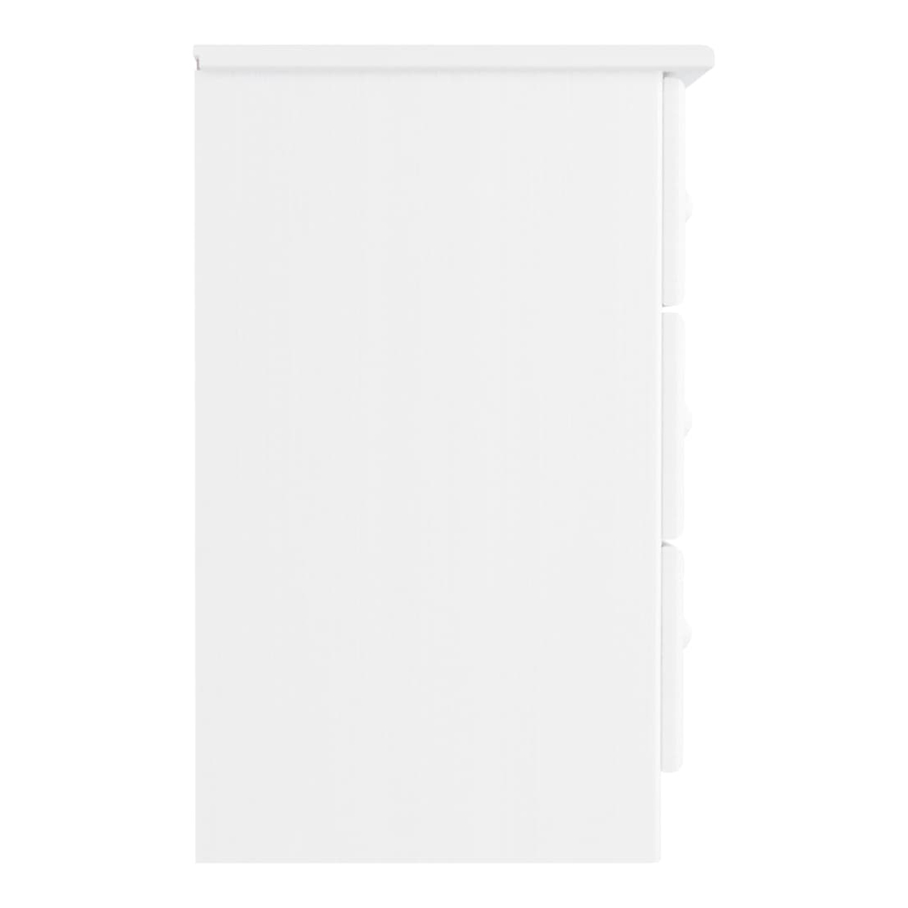 Akron Wooden Bedside Cabinet With 3 Drawer In White